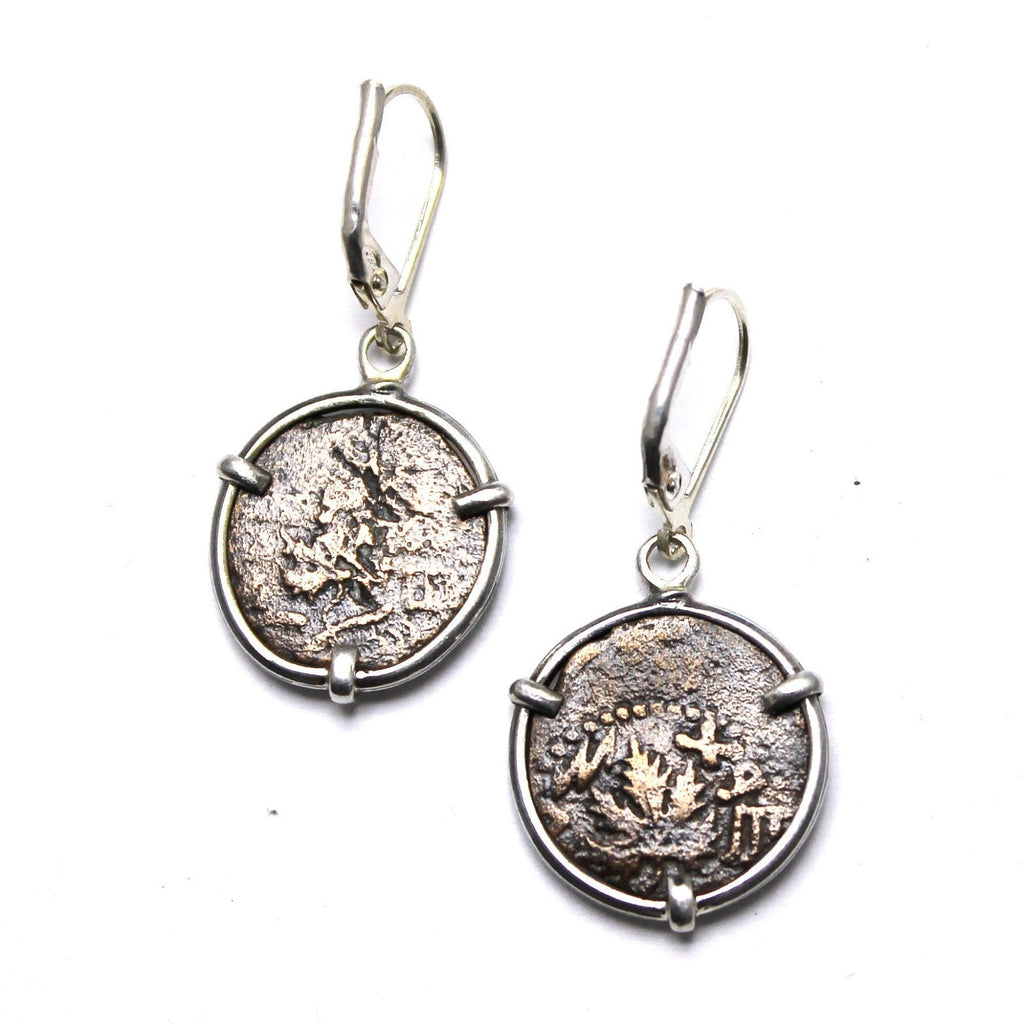 Sterling Silver Earrings, First Revolt Coins, 7194