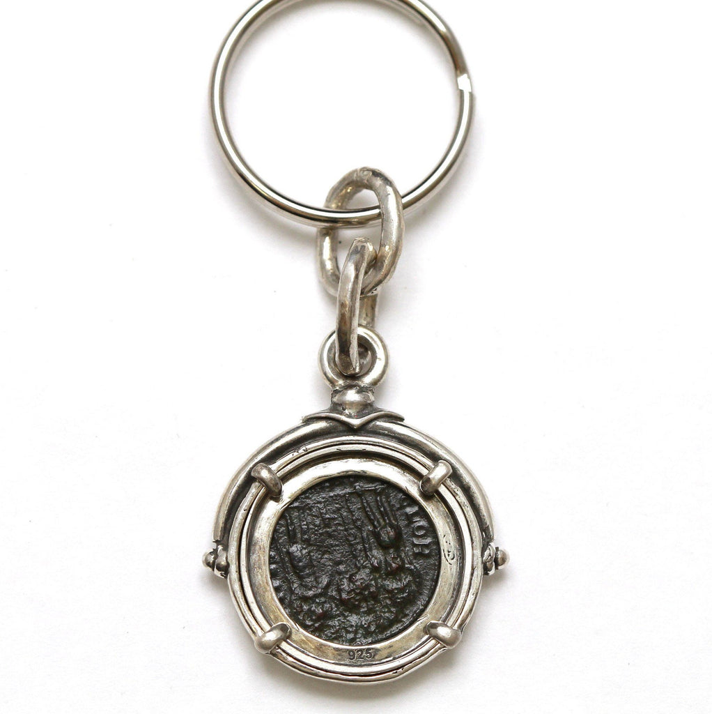 Sterling Silver Keychain, Constantine I (the Great), Ancient Roman Coin, 7113
