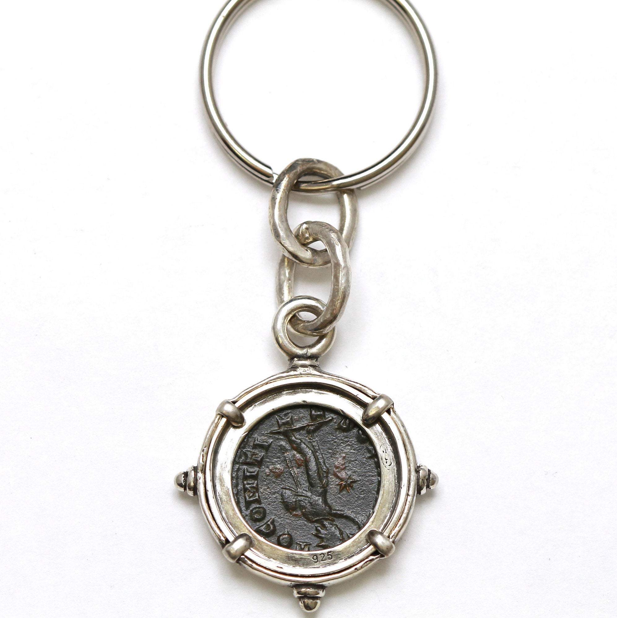 Sterling Silver Keychain, Constantine I (the Great), Ancient Roman Coin, 7114