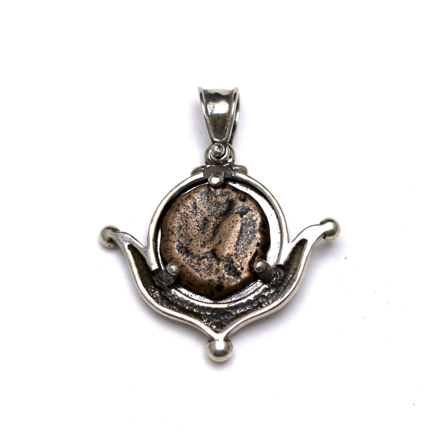 Sterling Silver Pendant, Anchor of Christ Coin,  w/Cert.  5189 - Erez Ancient Coin Jewelry 