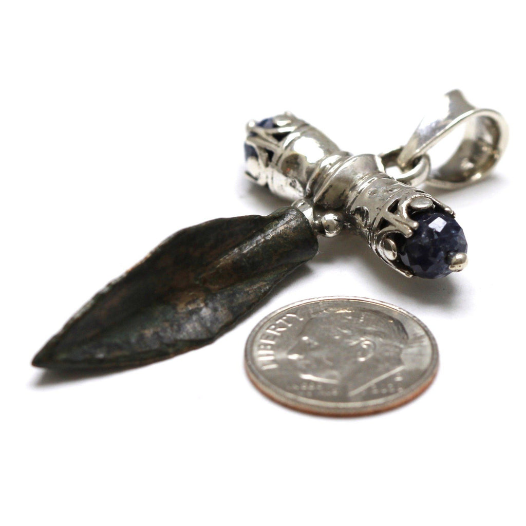 Sterling Silver Pendant, Ancient Roman Arrowhead, Genuine Artifact, 7077