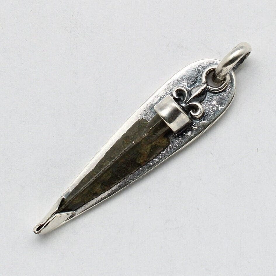 Sterling Silver Pendant, Bronze Arrowhead, Luristan, 00243