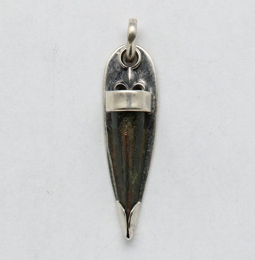 Sterling Silver Pendant, Bronze Arrowhead, Luristan, 00245