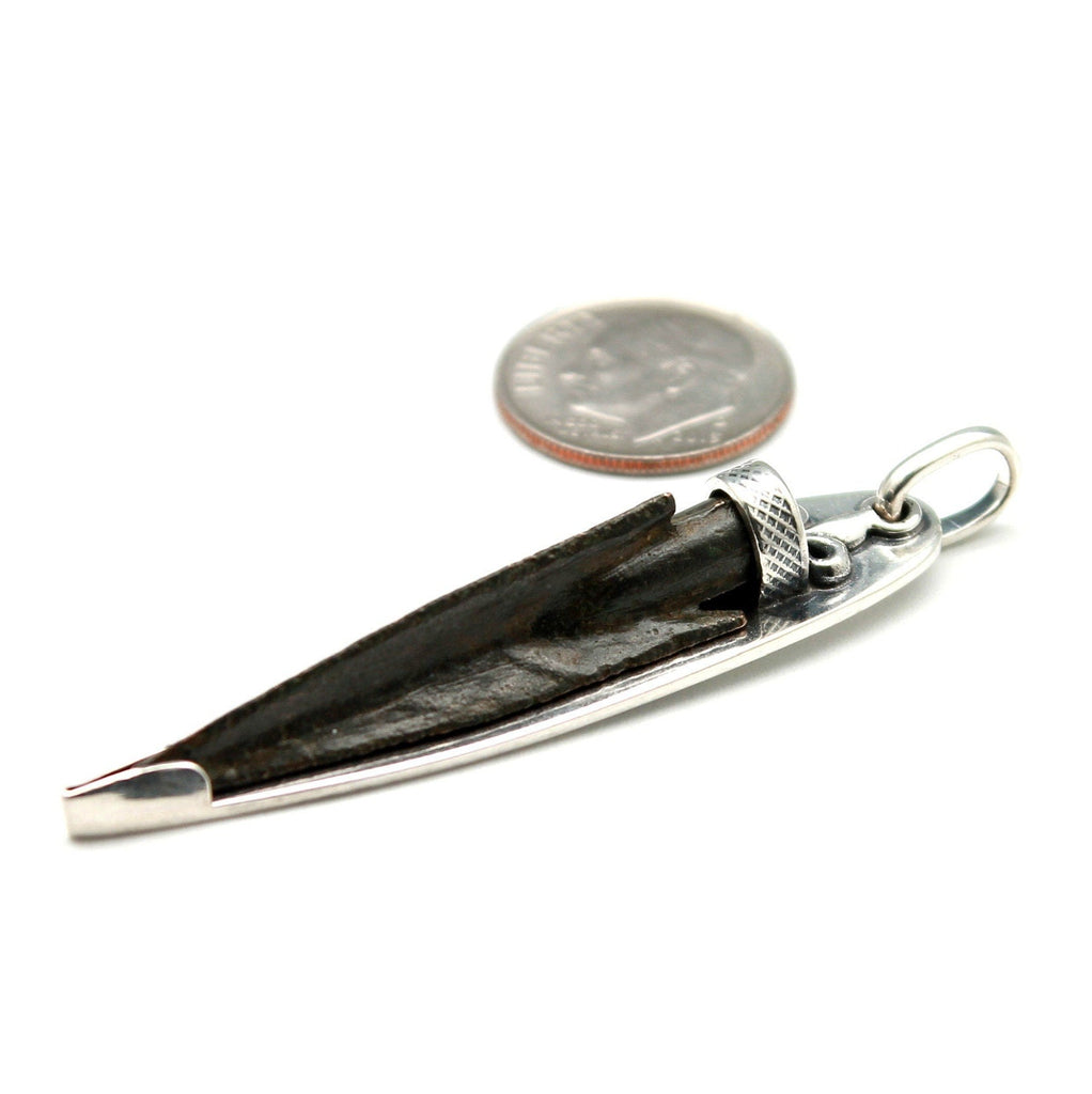 Sterling Silver Pendant, Bronze Arrowhead, Luristan, 7235