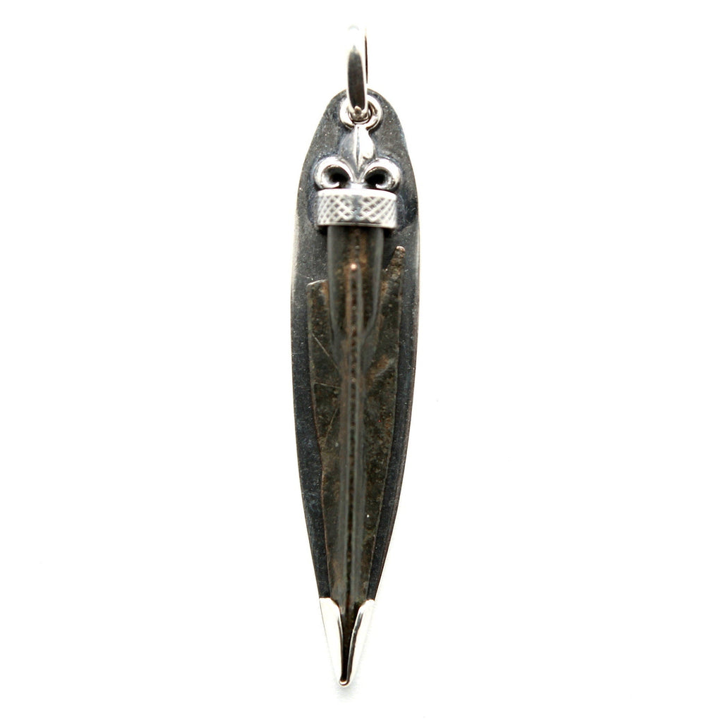 Sterling Silver Pendant, Bronze Arrowhead, Luristan, 7235