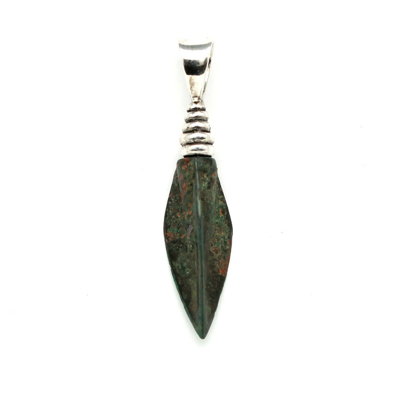 Sterling Silver Pendant, Bronze Arrowhead, Luristan, 7279