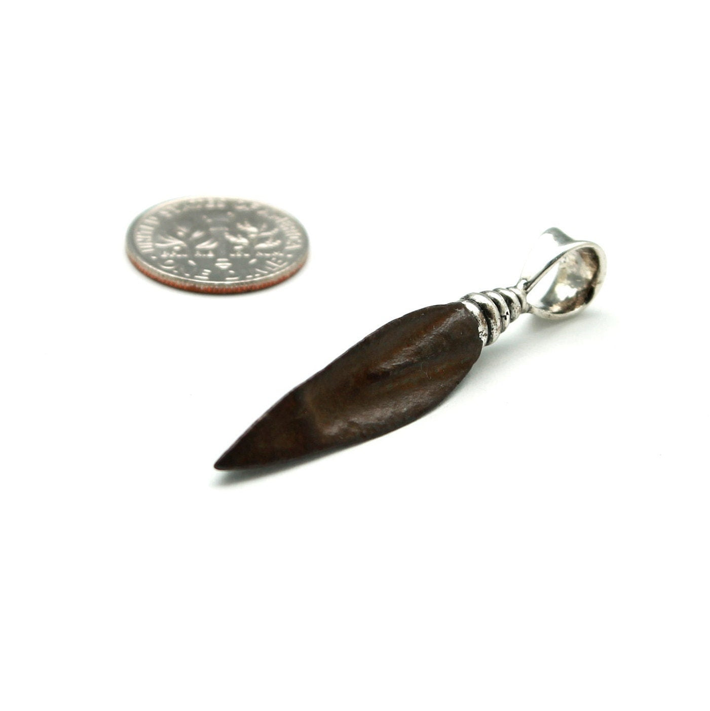Sterling Silver Pendant, Bronze Arrowhead, Luristan, 7279