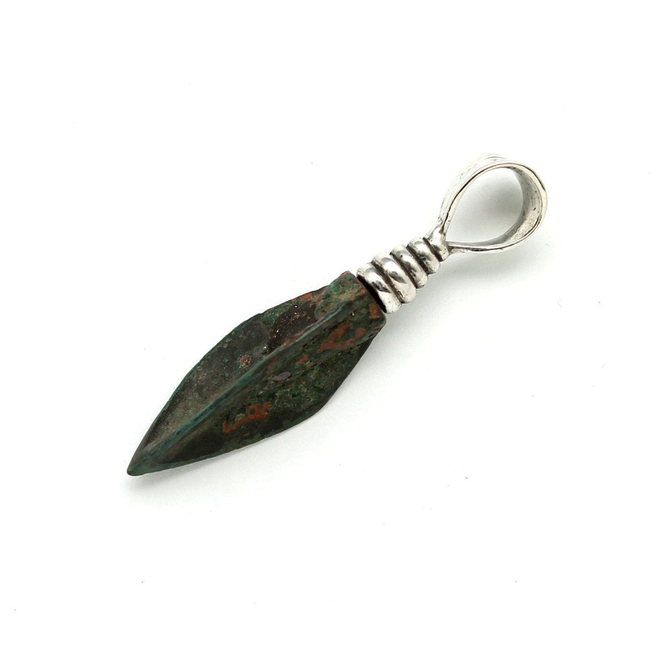 Sterling Silver Pendant, Bronze Arrowhead, Luristan, 7280