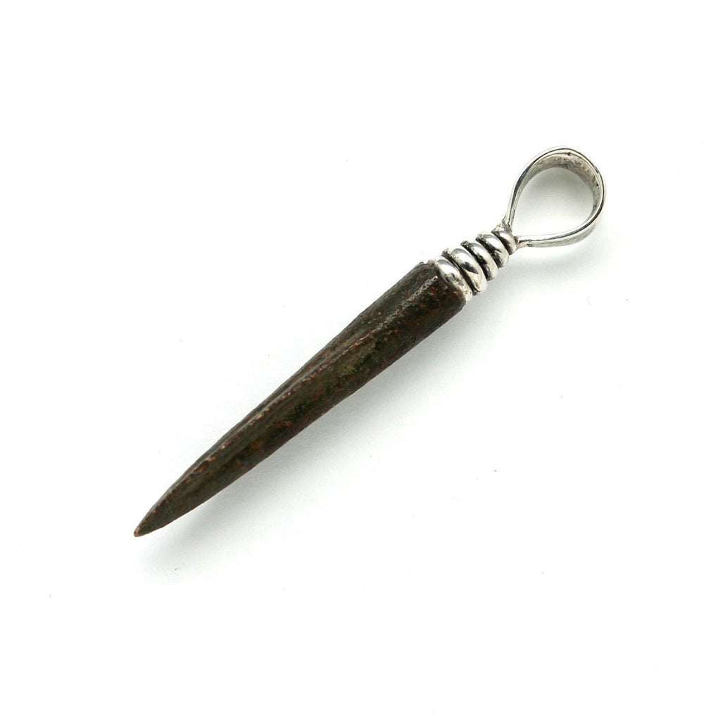 Sterling Silver Pendant, Bronze Arrowhead, Luristan, 7281