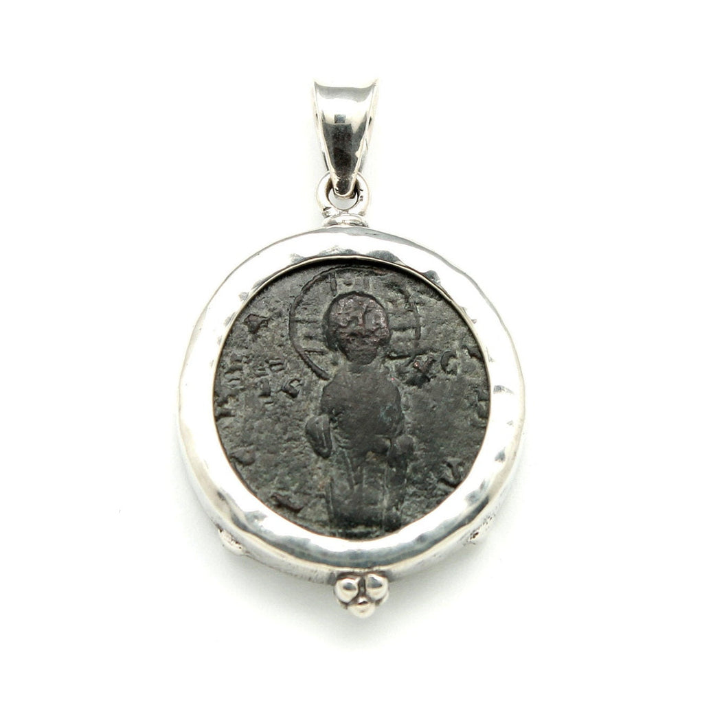 Sterling Silver Pendant, Class C Anonymous Follis Coin, 7256
