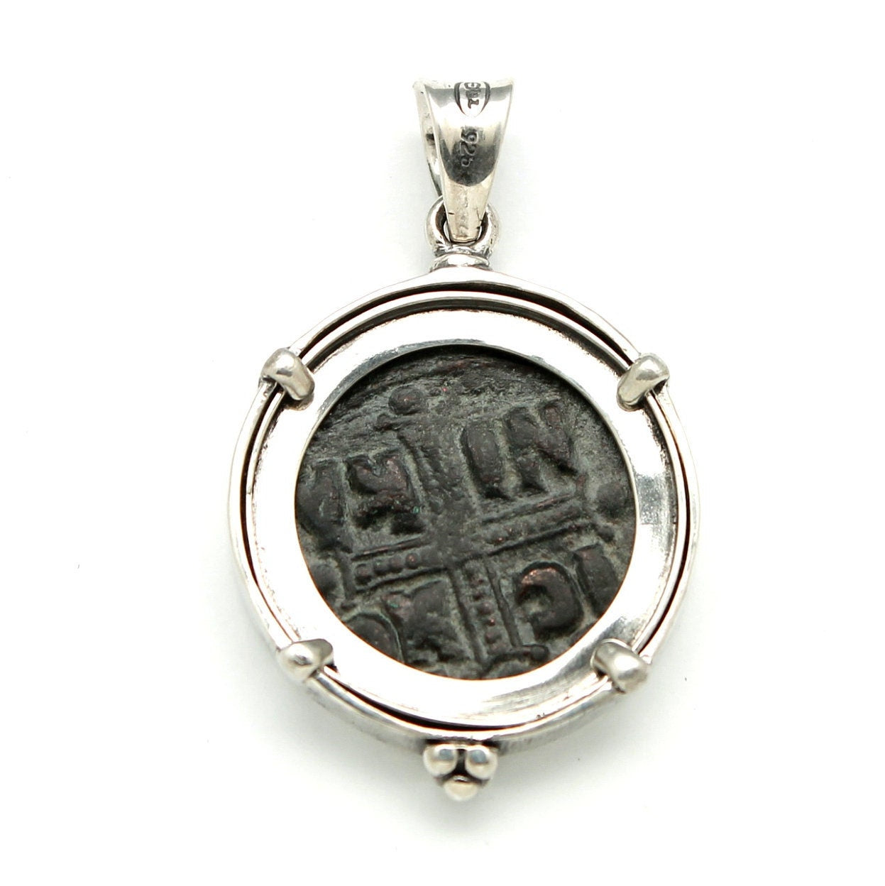 Sterling Silver Pendant, Class C Anonymous Follis Coin, 7256