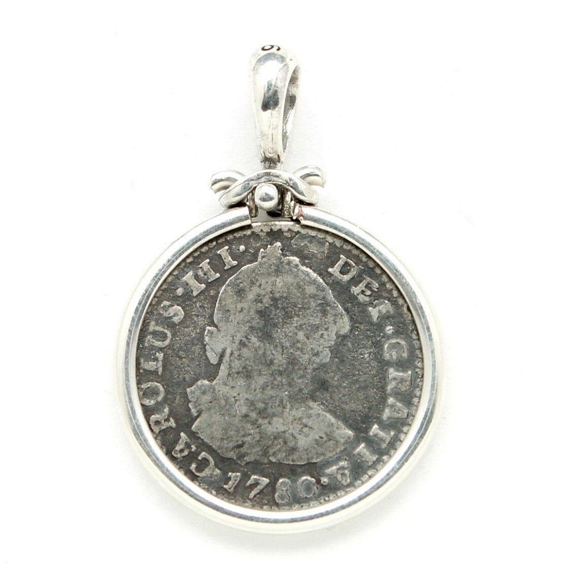 Sterling Silver Pendant, Colonial 1 Real, 7225
