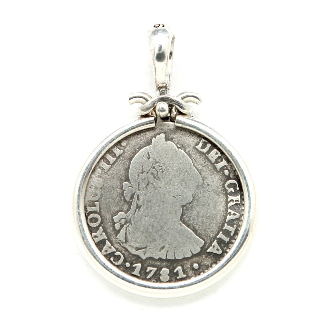 Sterling Silver Pendant, Colonial 1 Reale, 7226