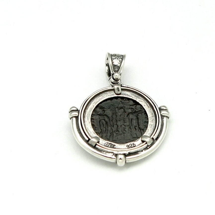 Sterling Silver Pendant, Constantine I, Roman Coin, 8074