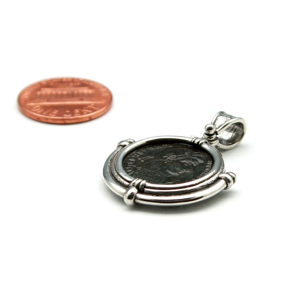 Sterling Silver Pendant, Constantine I, Roman Coin, 8074