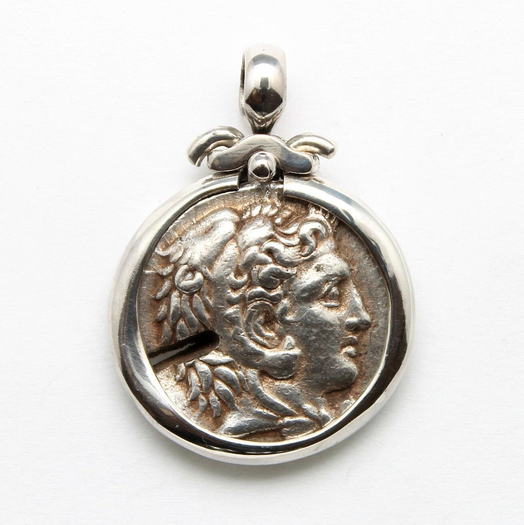 Sterling Silver Pendant, Philip III, Kings of Macedon, Ancient Tetradrachm Coin, ID14012