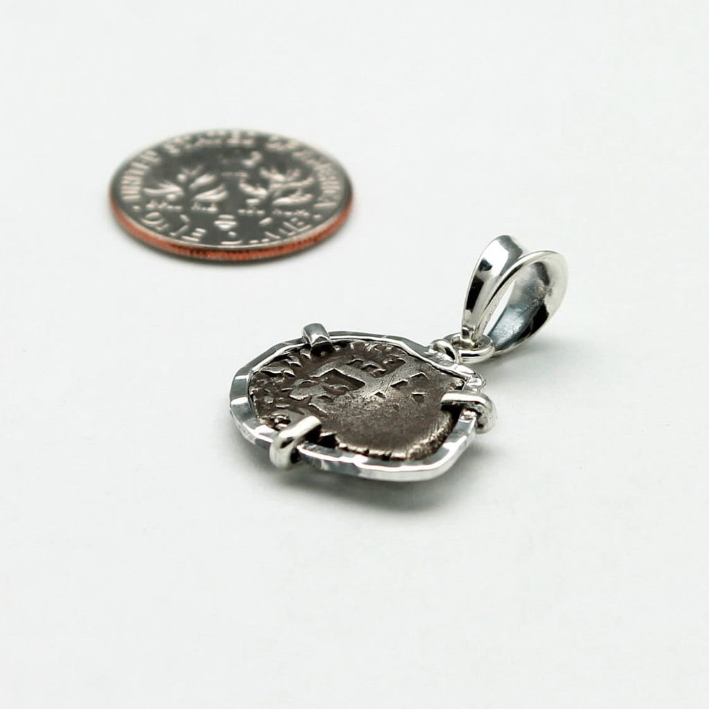 Sterling Silver Pendant, Rimac River, 1/2 Real Spanish Coin, 7288