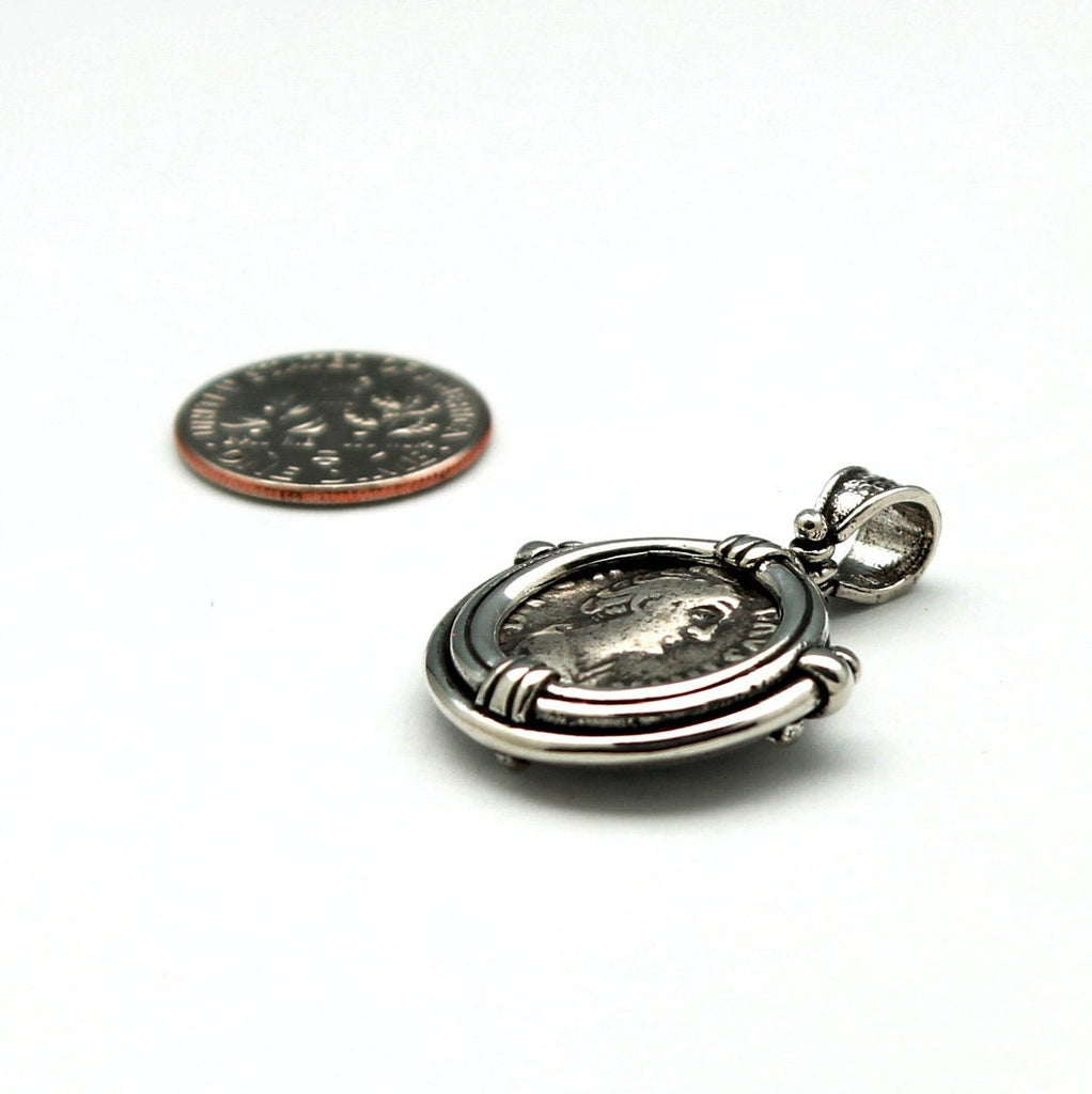 Sterling Silver Pendant, Roman Denarius, Faustina Sr., ID13178