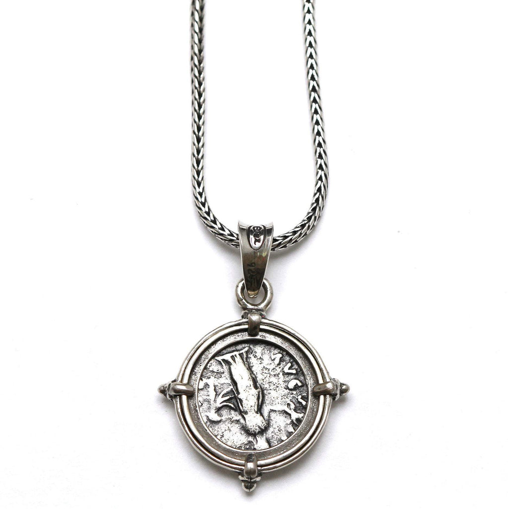 Sterling Silver Pendant, Roman Denarius, Faustina Sr., ID13247