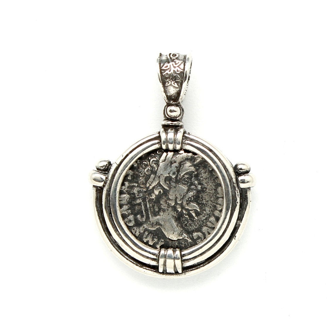Sterling Silver Pendant, Septimius Severus, Roman Denarius, ID13233