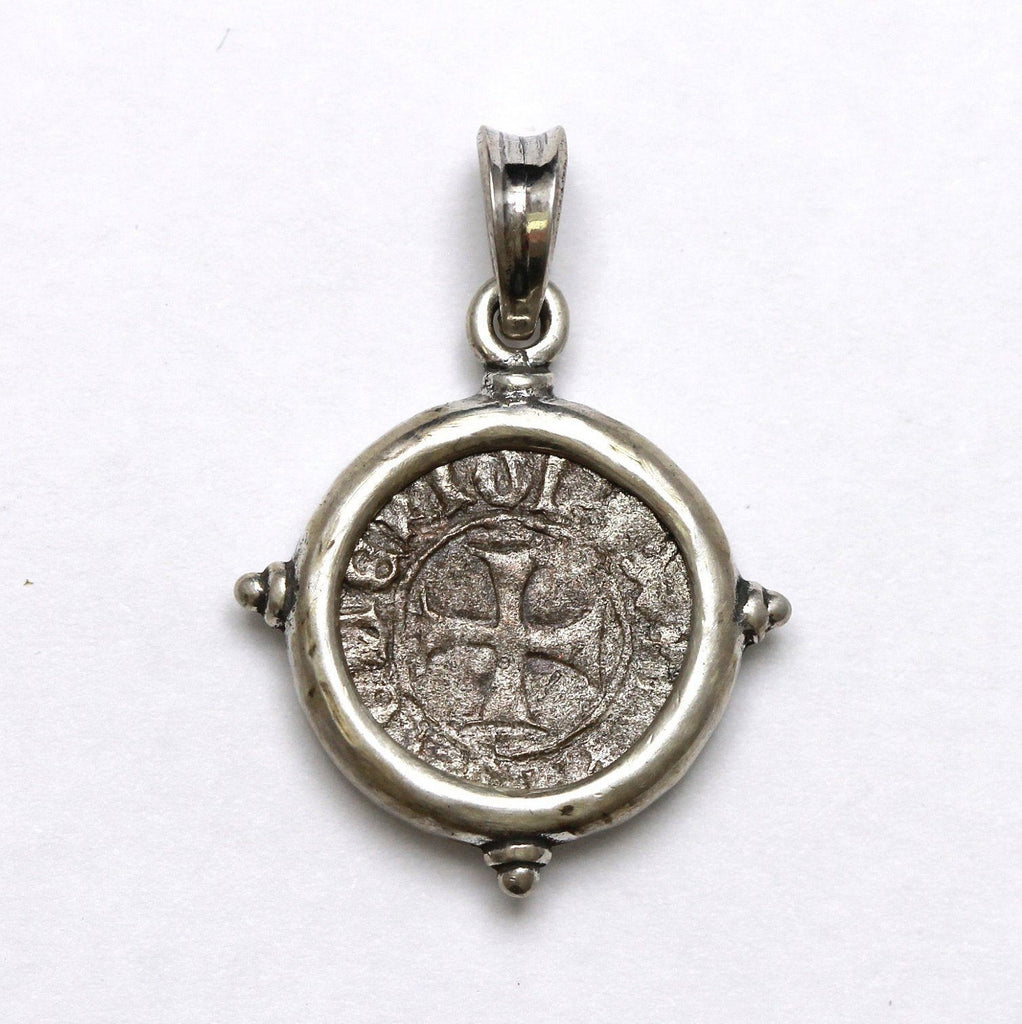 Sterling Silver Pendant, Tornesello Coin, 7096