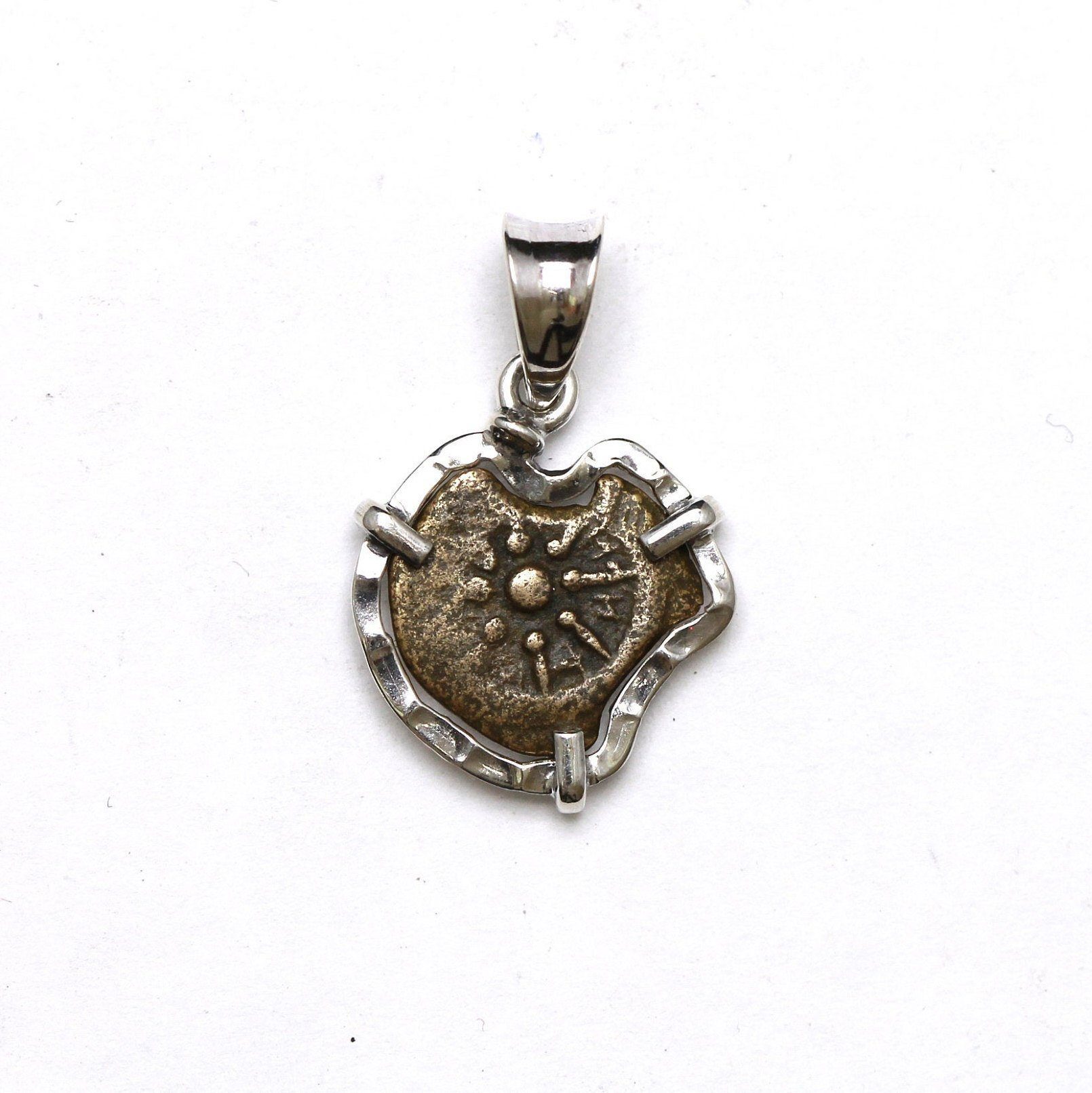 Sterling Silver Pendant, Widows Mite Ancient Coin, 7116
