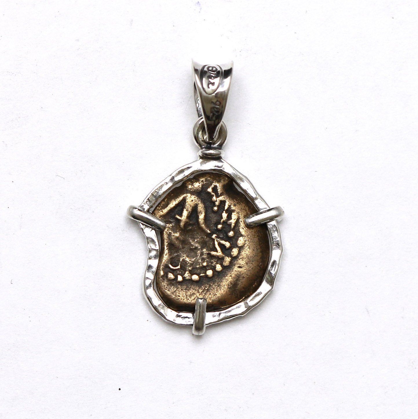 Sterling Silver Pendant, Widows Mite Ancient Coin, 7118