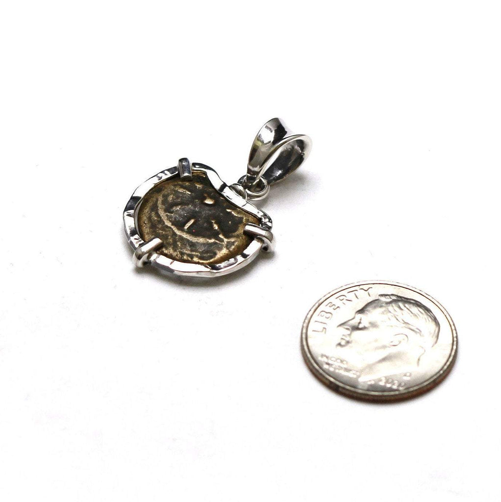 Sterling Silver Pendant, Widows Mite Ancient Coin, 7128