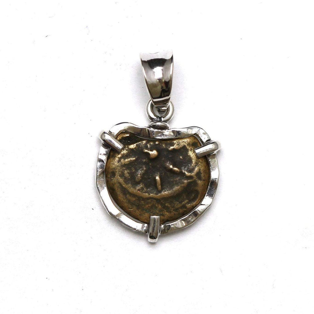 Sterling Silver Pendant, Widows Mite Ancient Coin, 7128