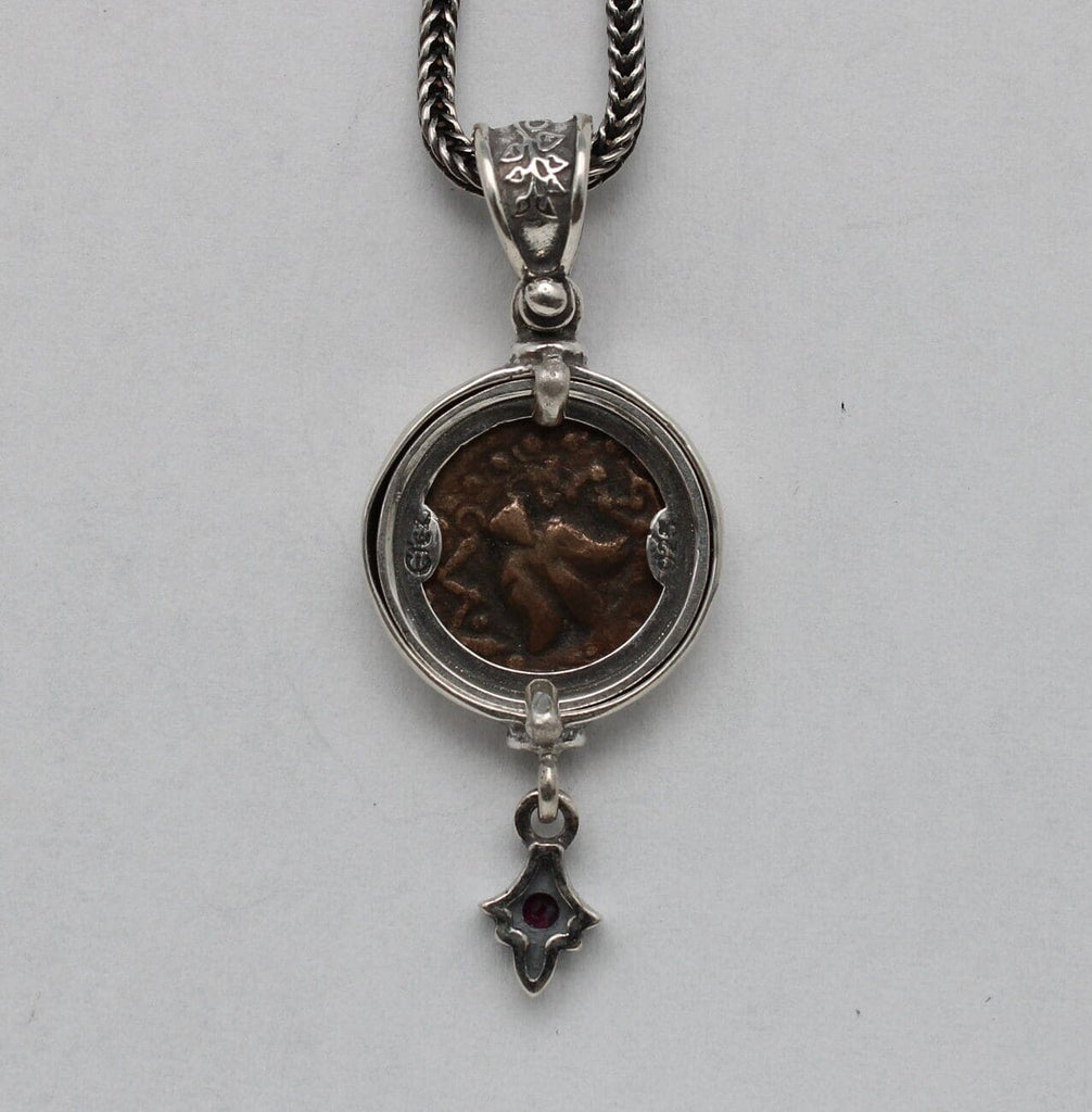 Sterling Silver Pendant, Widows Mite, Ancient Prutah Coin, 00203