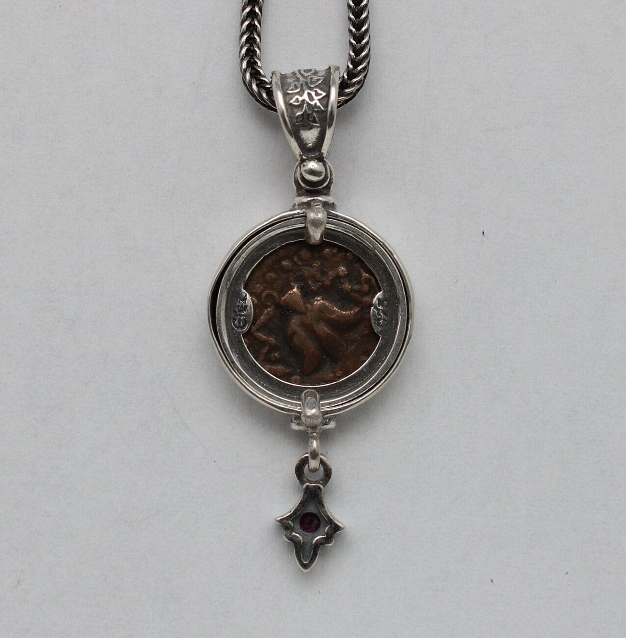 Sterling Silver Pendant, Widows Mite, Ancient Prutah Coin, 00203