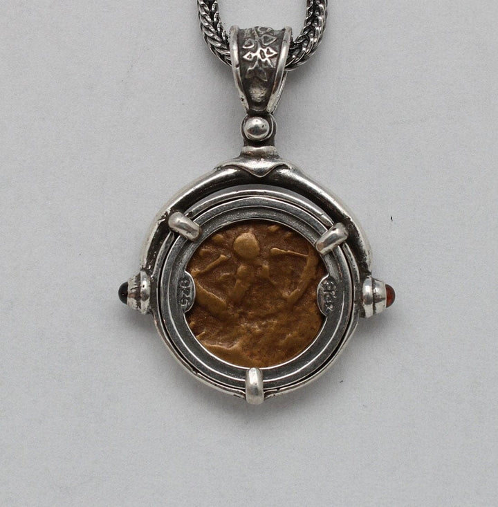 Sterling Silver Pendant, Widows Mite, Ancient Prutah Coin, 00209