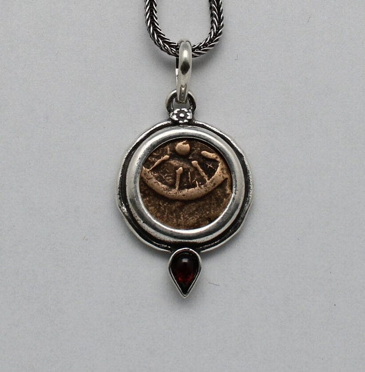 Sterling Silver Pendant, Widows Mite, Ancient Prutah Coin, 00212