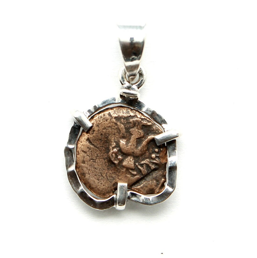 Sterling Silver Pendant, Widows Mite, Genuine Ancient Prutah Coin, 7230