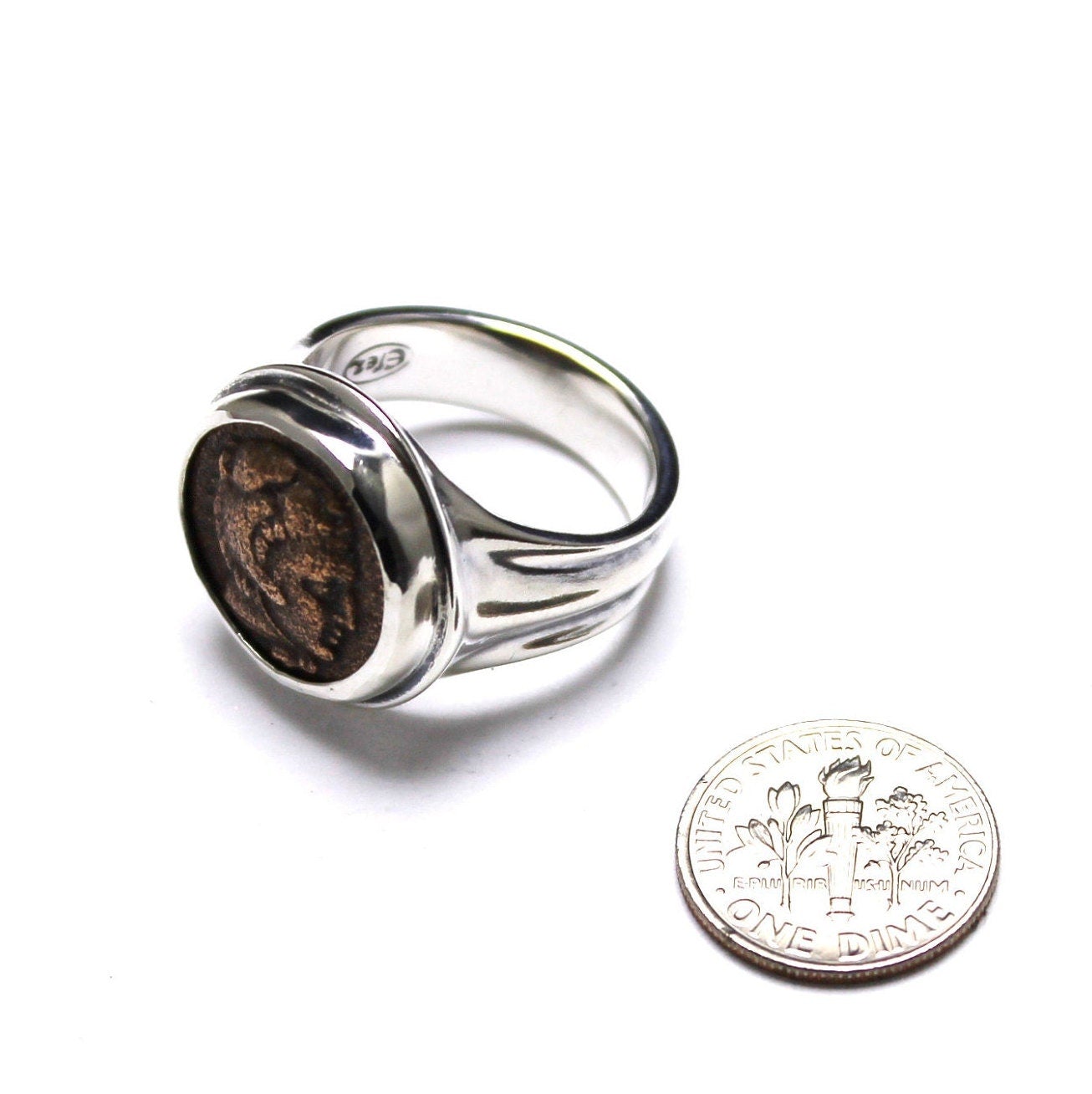 Sterling Silver Ring, Alexander the Great Coin, Ancient Coin, 7205