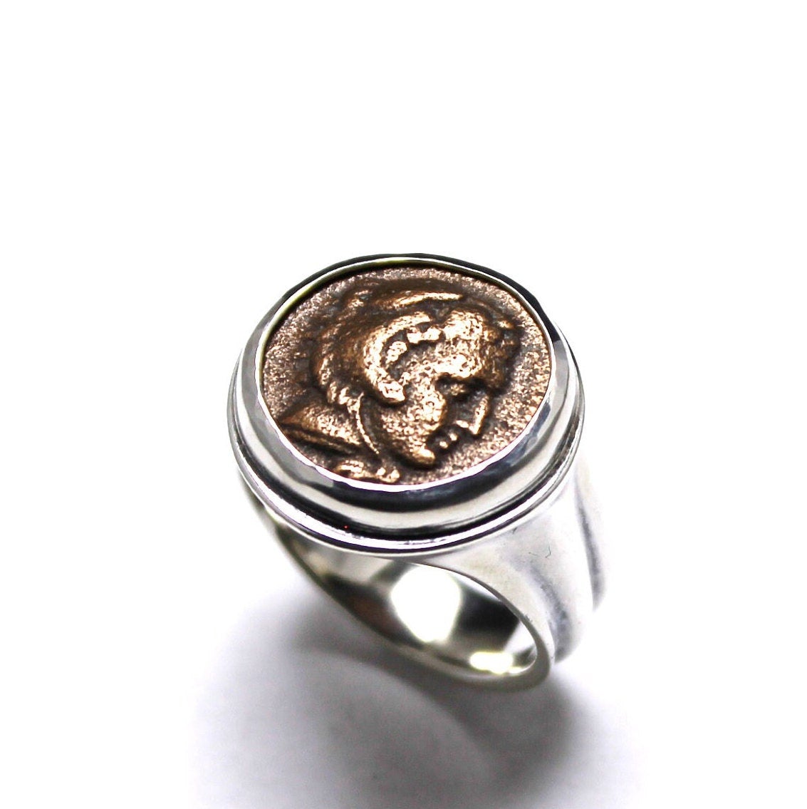 Sterling Silver Ring, Alexander the Great Coin, Ancient Coin, 7205