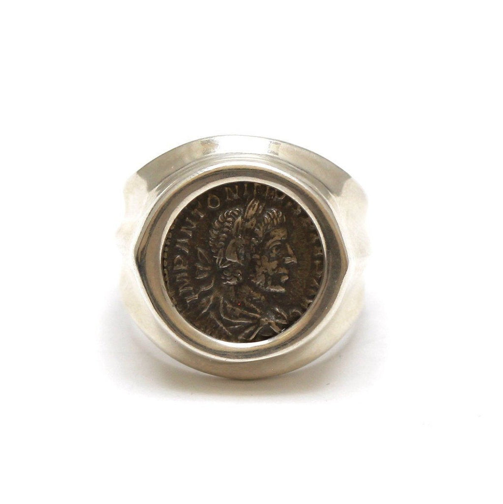 Sterling Silver Ring, Elagabalus, Denarius Coin, 7053