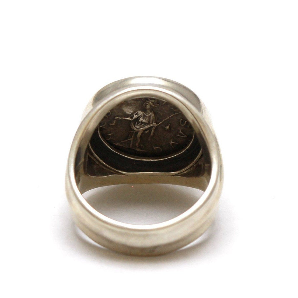 Sterling Silver Ring, Elagabalus, Denarius Coin, 7053