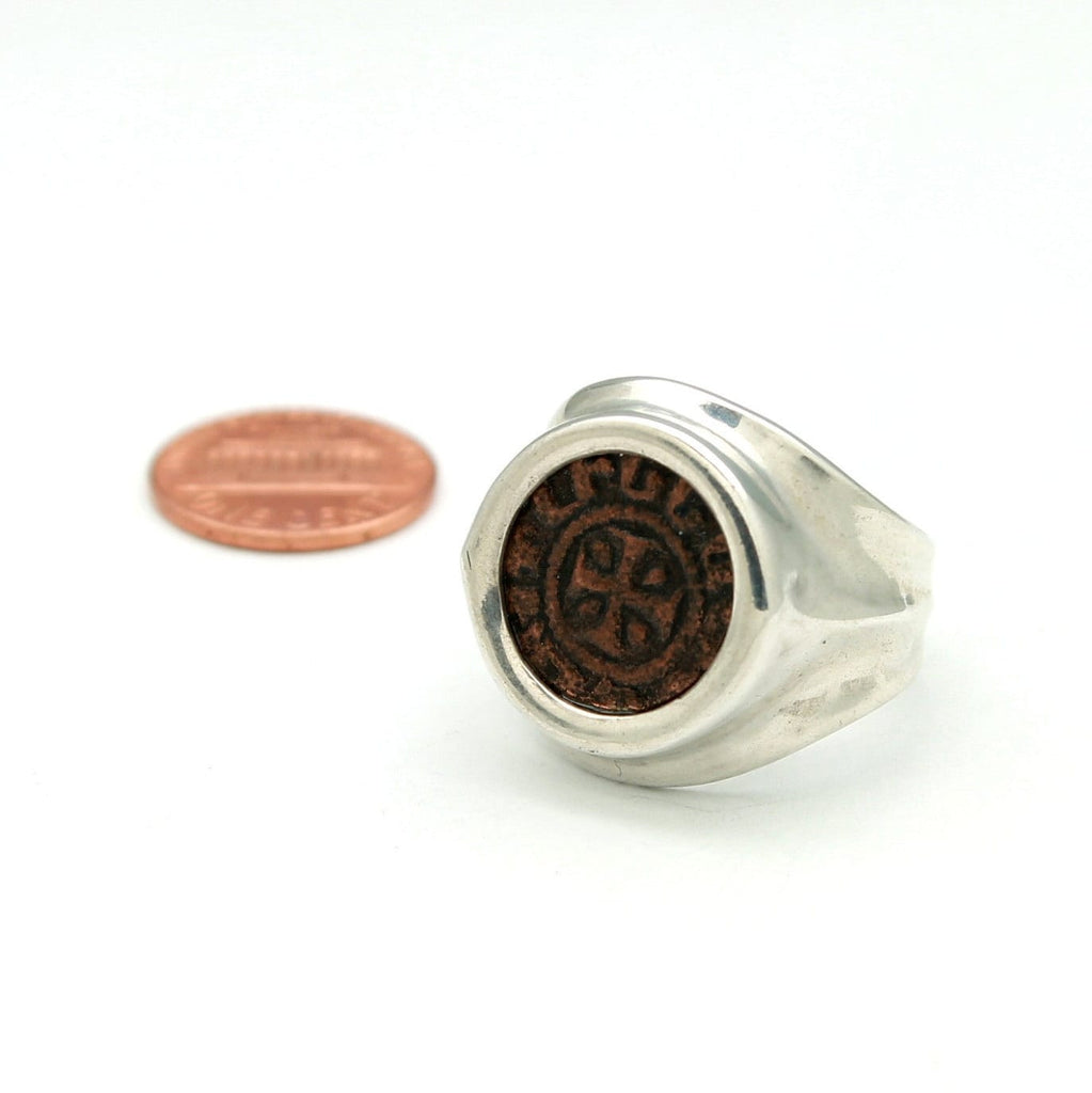Sterling Silver Ring, Levon II, Copper Kardez Coin, 2120