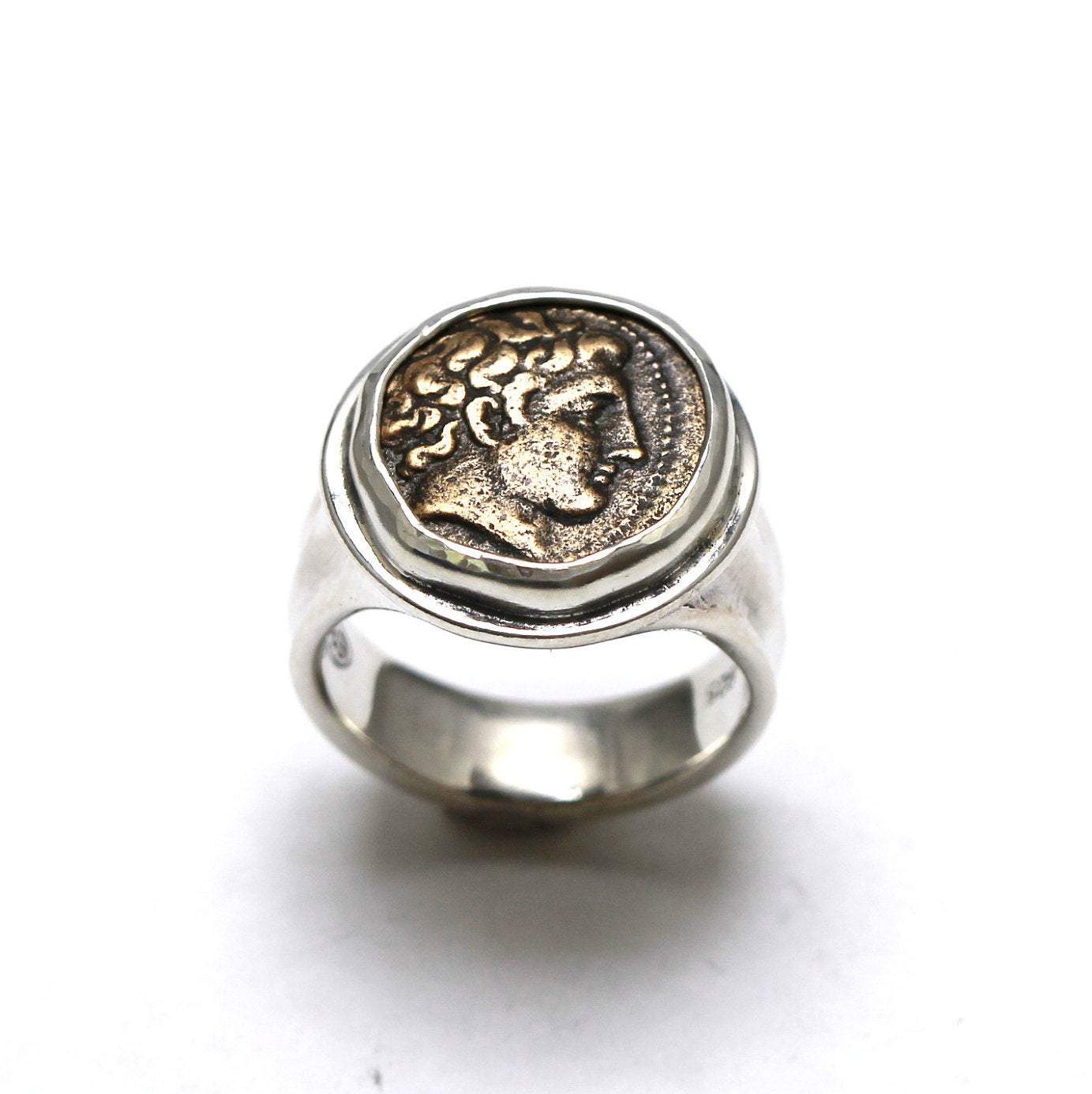 Sterling Silver Ring, Phalanna, Male Head, Nymph, 7138