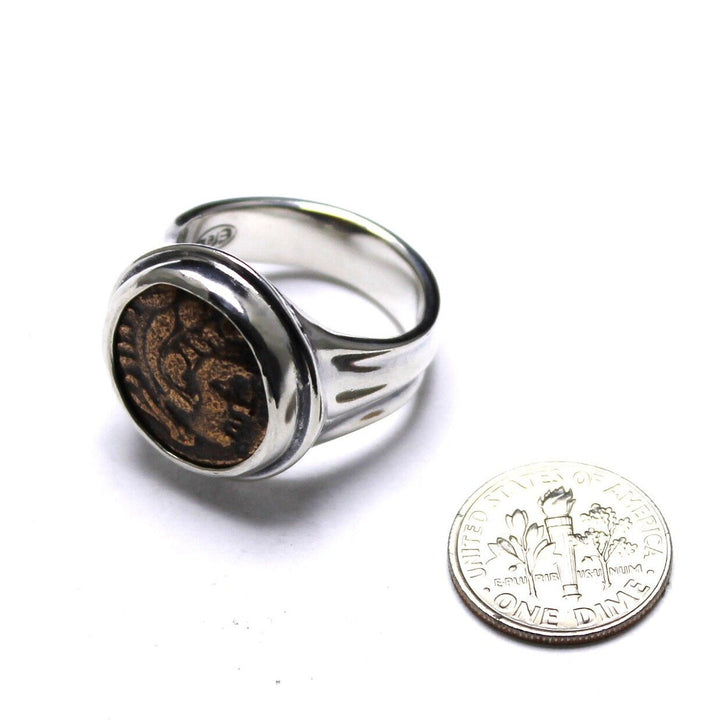 Sterling Silver Ring, Phillip II, Alexander/Horse, Ancient Coin, 7208