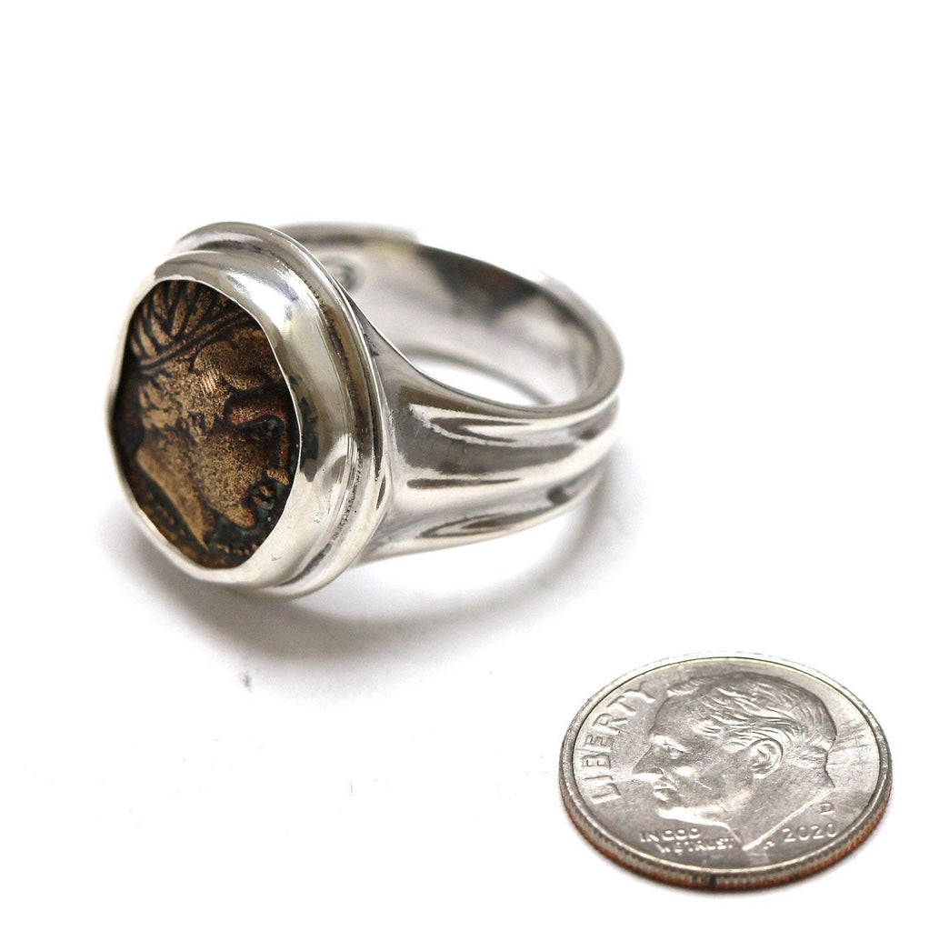 Sterling Silver Ring, Phillip II, Ancient Coin, 7139