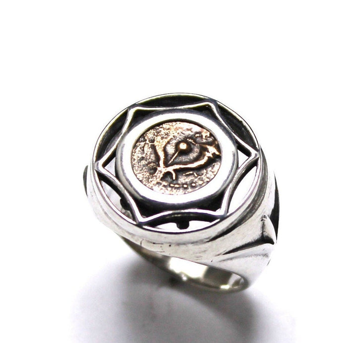 Sterling Silver Ring, Yehohanan Prutah Coin, 7207