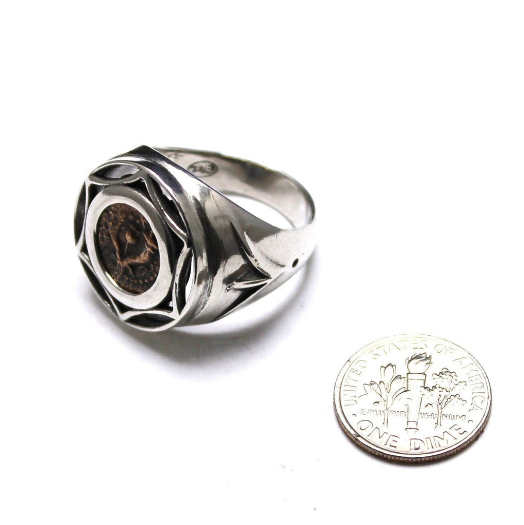 Sterling Silver Ring, Yehohanan Prutah Coin, 7207