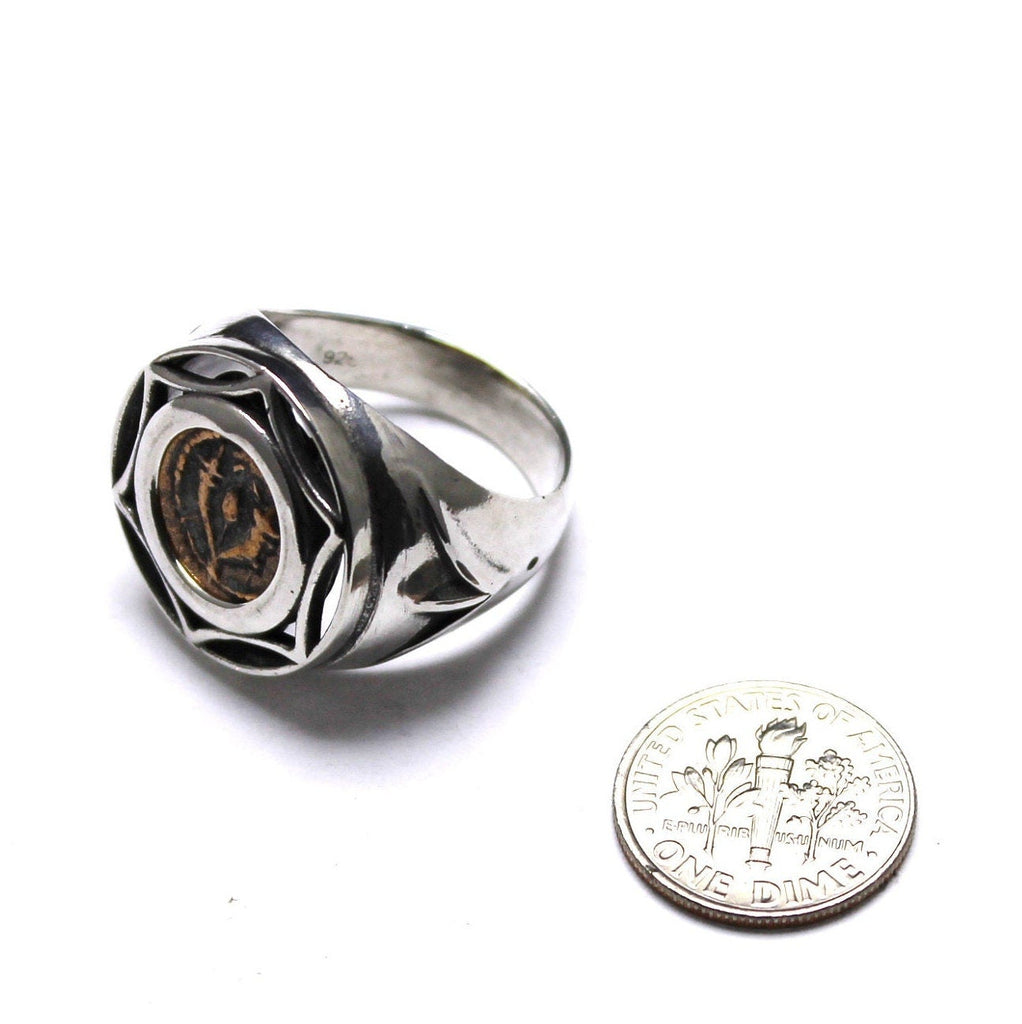 Sterling Silver Ring, Yehohanan Prutah Coin, 7209