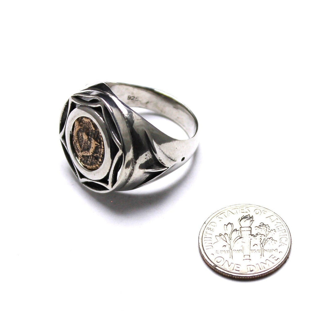 Sterling Silver Ring, Yehohanan Prutah Coin, 7210